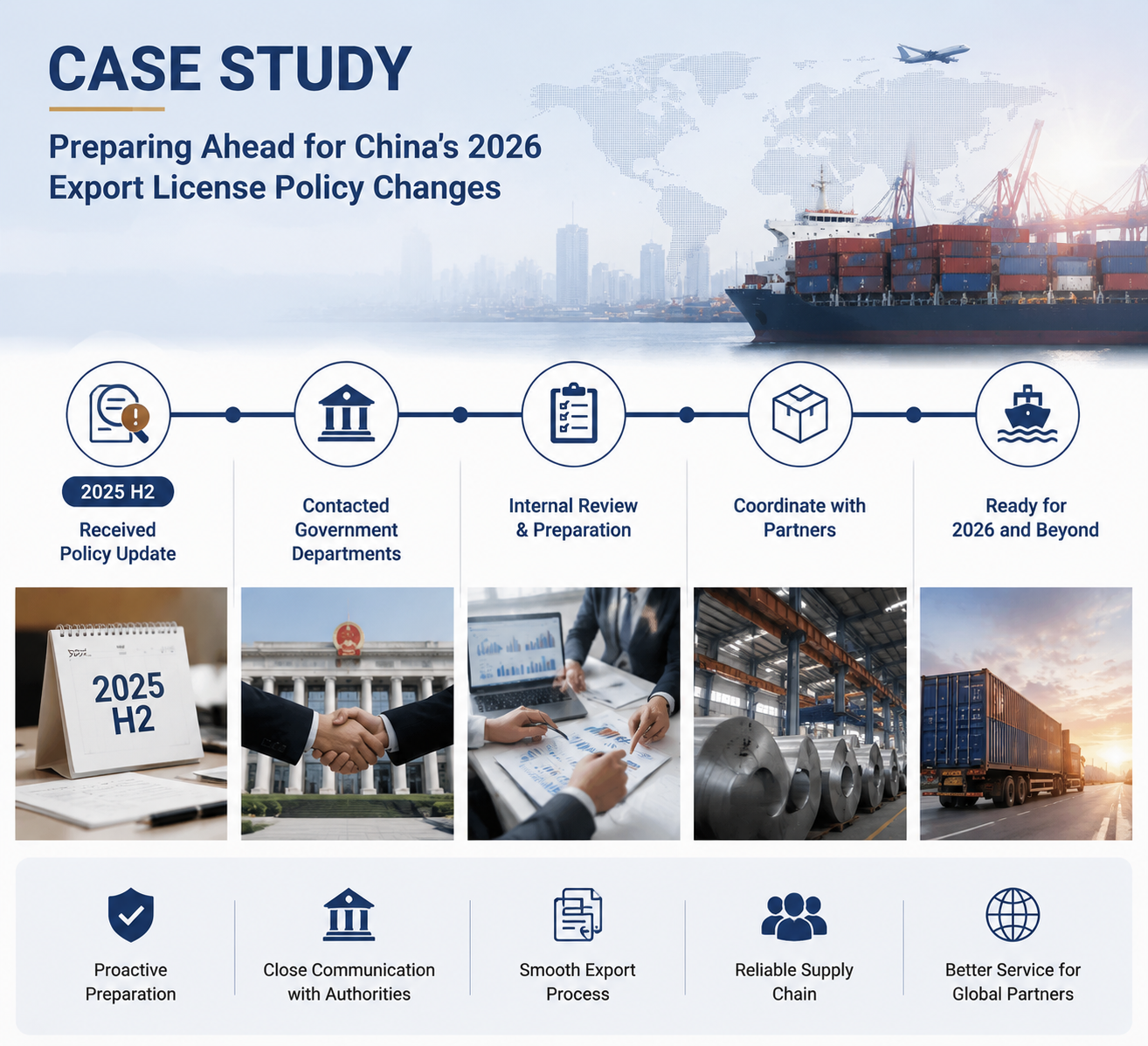 mais recente caso da empresa sobre Preparação antecipada para as mudanças na política de licenças de exportação da China para 2026