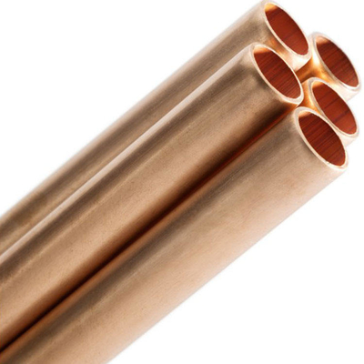 C10400 C10500 C10700 EN H62 H65 H68 Tubo de metal sem costura Tubo reto/Tubo de cobre OD 1/2" 3/4" Tubos redondos de cobre
